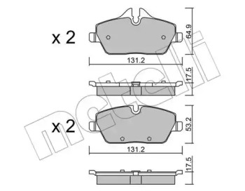 Колодки тормозные (передние) BMW 1 (E81/E82/E87/E88) 04-13/2 (F45) 14-18 METELLI 22-0664-0