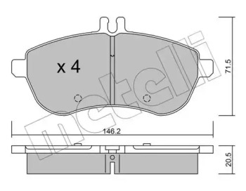 Комплект гальмівних колодок METELLI 22-0665-0