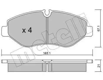 Комплект гальмівних колодок с 4 шт. дисків METELLI 22-0671-0
