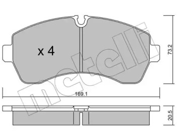 Комплект гальмівних колодок METELLI 22-0673-0