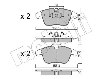 Комплект гальмівних колодок METELLI 22-0675-0