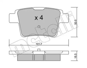 Комплект гальмівних колодок METELLI 22-0677-0