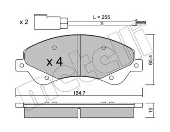 Колодки гальмівні (передні) Ford Transit 06-14/Transit Connect 06-13 (+датчики) METELLI 22-0679-0