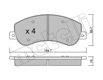 Колодки гальмівні (передні) VW Amarok 2.0 BiTDI/TDI/TSI 10- (Bosch) METELLI 22-0680-1