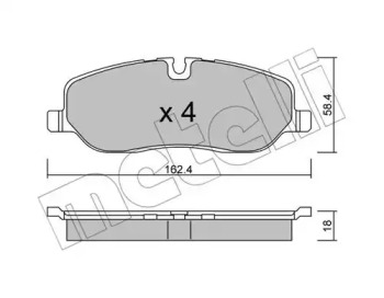 Колодки гальмівні (передні) Land Rover Discovery III/IV 04-18/Range Rover III 02-12/Sport I 05-13 METELLI 22-0693-0