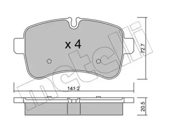 Колодки гальмівні (задні) Iveco Daily IV-VI 06- METELLI 22-0711-0
