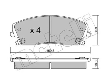 Колодки гальмівні (передні) Chrysler 300 04- METELLI 22-0716-0