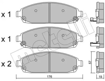 Колодки гальмівні (передні) Jeep Grand Cherokee III/IV 04-/Commander 05-10 METELLI 22-0719-0