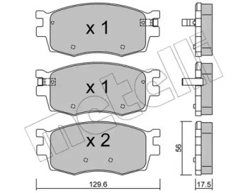 Колодки гальмівні (передні) Kia Rio II 05-/Hyundai i20 08-15/Accent 05-10 METELLI 22-0724-0