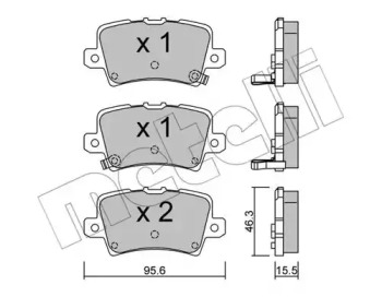 Колодки гальмівні (задні) Honda Civic 1.4-2.2 05- METELLI 22-0729-0