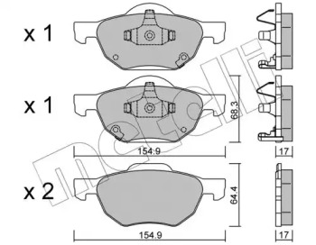 Колодки гальмівні (передні) Honda Accord VII 03-08 METELLI 22-0730-0