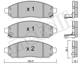 Комплект гальмівних колодок с 4 шт. дисків METELLI 22-0743-0