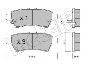 Колодки тормозные (задние) Nissan Pathfinder III 05- METELLI 22-0744-0
