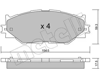 Колодки гальмівні (передні) Lexus IS 05- METELLI 22-0760-0