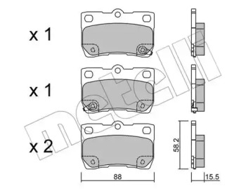Колодки гальмівні (задні) Lexus GS/IS II/IS C 05- METELLI 22-0761-0
