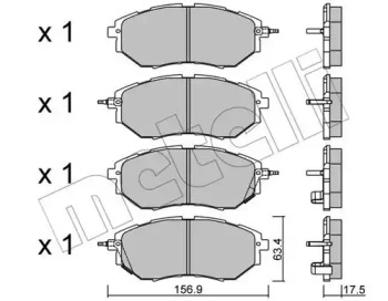 Колодки гальмівні (передні) Subaru Forester 08-/Legacy IV/V 03-14/Outback 03- METELLI 22-0763-0