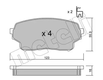 Колодки гальмівні (передні) Suzuki Grand Vitara 2.0 HDi 01-05 METELLI 22-0765-0
