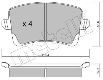 Колодки гальмівні (задні) Audi A4/A5/Q5 07- METELLI 22-0776-0