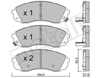 Колодки гальмівні (передні) Hyundai H-1 2.5 CRDi/Kia Carnival 06- (Sumitomo) METELLI 22-0785-0
