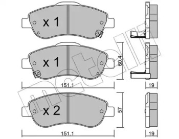 Колодки гальмівні (передні) Honda CR-V III/IV 06- METELLI 22-0789-0