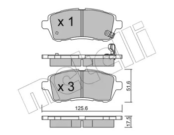 Комплект гальмівних колодок METELLI 22-0793-0
