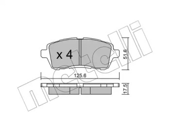 Колодки гальмівні (передні) Ford Fiesta 08- METELLI 22-0793-2
