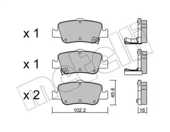 Колодки гальмівні (задні) Toyota Auris 06-18/Corolla 06-19 METELLI 22-0796-0