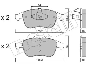 Колодки гальмівні (передні) Renault Megane III/Laguna III/Scenic III 08-/Clio 13- METELLI 22-0803-2