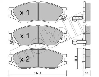 Колодки гальмівні (передні) Nissan Almera II 02-/Sunny 00-03 METELLI 22-0810-0