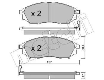 Колодки гальмівні (передні) Renault Koleos 08-/Nissan Qashqai 07-13/Pathfinder/NP300/Murano 05- METELLI 22-0819-0