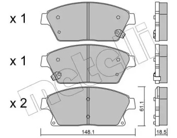 Колодки гальмівні (передні) Nissan Rogue 10-13/Chevrolet Cruze/Opel Astra 09-/Zafira C/Mokka 11- METELLI 22-0839-0