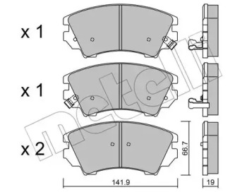 Колодки гальмівні (передні) Nissan Rogue 10-13/Opel Astra J 09-/Insignia 08-17/Zafira C 11- METELLI 22-0842-0