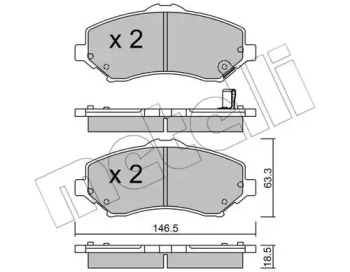 Колодки гальмівні (передні) Chrysler Grand Voyager/Dodge Journey 07-/Fiat Freemont 11-/VW Routan 08-13 METELLI 22-0862-1