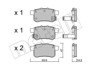 Колодки гальмівні (задні) Honda Accord VIII/IX 08- METELLI 22-0868-0