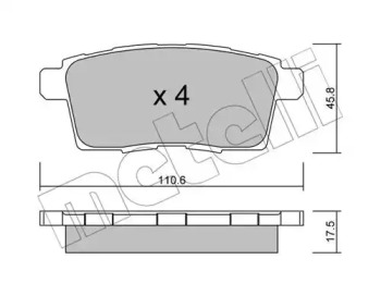 Колодки гальмівні (задні) Mazda CX-7 06-14/CX-9 07- METELLI 22-0873-0