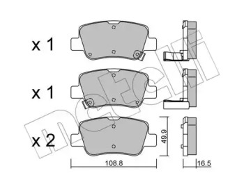 Колодки гальмівні (задні) Toyota Avensis 08-18 METELLI 22-0881-0