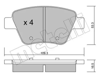 Колодки гальмівні (задні) Audi A3/Skoda Octavia 03-13/SuperB/VW Caddy/Golf 07-15/Touran 03-15 METELLI 22-0889-0