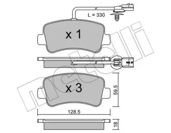 Комплект гальмівних колодок с 4 шт. дисків METELLI 22-0899-0
