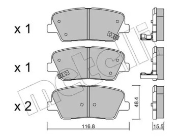 Колодки гальмівні (задні) Hyundai Santa Fe II/III/IV 06-/Genesis/Kia Sorento II/III 09-/Stinger 17- METELLI 22-0901-0