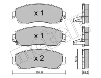 Колодки гальмівні (передні) Honda CR-V IV/Crosstour 12- METELLI 22-0903-0