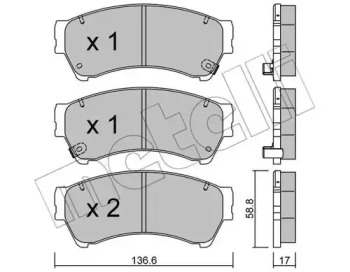 Колодки гальмівні (передні) Ford Fusion/Ford USA Fusion 06-/Mazda 6 02-13 METELLI 22-0924-0