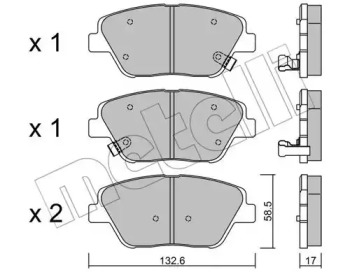 Колодки гальмівні (передні) Hyundai Sonata VI 11-14//Kia Optima 10- METELLI 22-0945-0