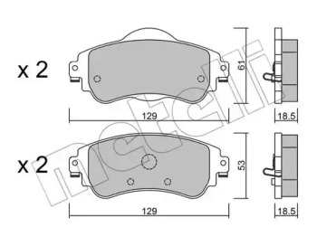 Колодки гальмівні (передні) Citroen C4 09-/DS4 11-15 METELLI 22-0949-0