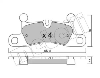 Колодки гальмівні (задні) VW Touareg/Porsche Cayenne 10- METELLI 22-0958-0
