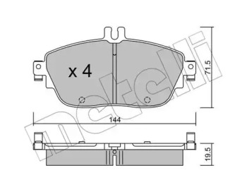 Колодки гальмівні (передні) MB A-class (W176)/B-class (W242/W246)/GLA-class (X156) 11-/Infiniti 15- METELLI 22-0965-0
