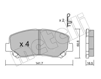 Колодки гальмівні (передні) Mazda CX-5 11- METELLI 22-0969-0
