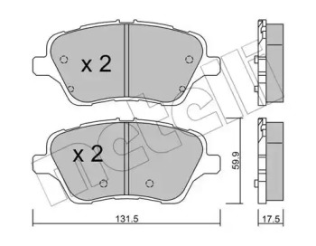 Колодки гальмівні (передні) Ford Transit Courier/Tourneo Courier 14-/Fiesta VI 08-/B-Max 12- METELLI 22-0976-0