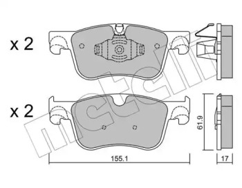 Колодки тормозные (передние) Citroen C4 13-/ Berlingo/Peugeot Partner 18- METELLI 22-0984-0