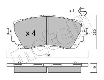 Колодки гальмівні (передні) Mazda 6 12- METELLI 22-0994-0