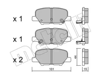 Комплект гальмівних колодок с 4 шт. дисків METELLI 22-0995-0
